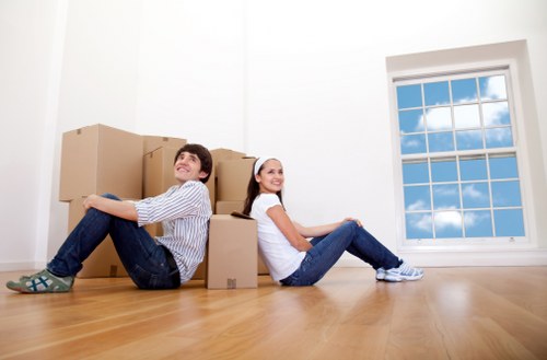 Packed household items ready for storage in Colindale