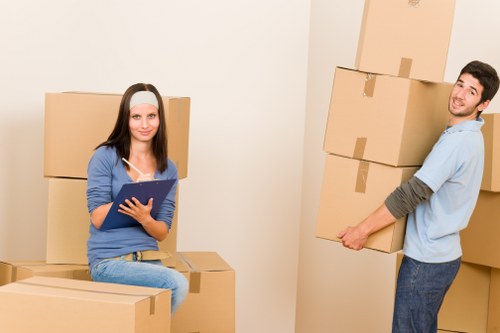 Professional man and van team assisting with a small office relocation in Colindale