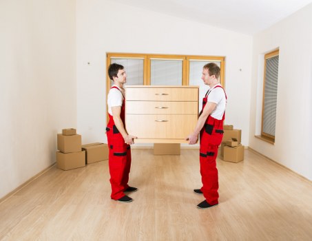Packed student boxes organized for storage in Colindale